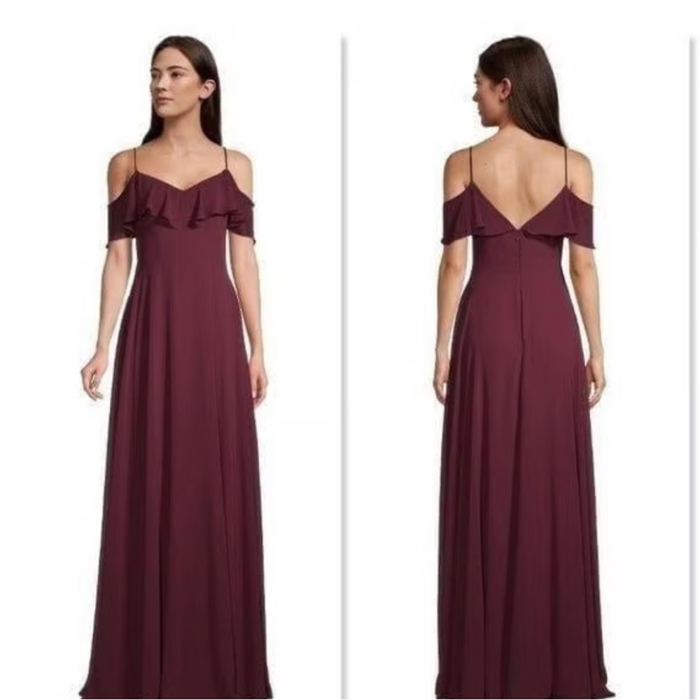 Bill Levkoff Elegant Burgundy Bridesmaid/Evening Gown Size 10
